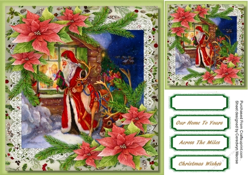 8x8 Santa and Reindeer 