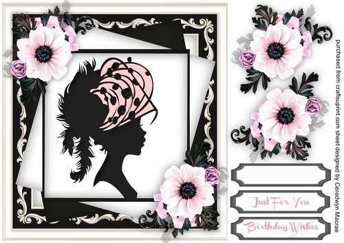 Beautiful Silhouette in Monochrome and Pink 