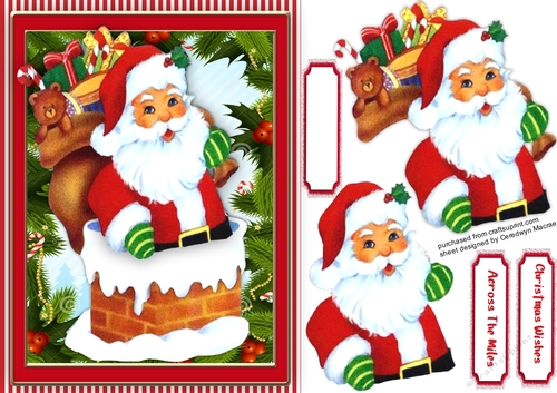 Lovely A5 Santa in the Chimney 