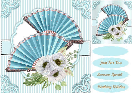 Beautiful Aqua Fan and white Anemomes
