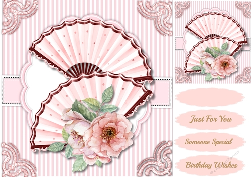 Beautiful Pink Fans and Roses