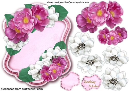 Beautiful Blooms on a Shaped Tag 