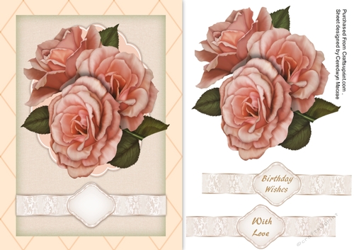 Apricot Ross on a Scalloped Mat