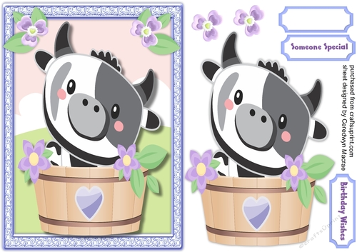 Cute Cow in the Bathtub 