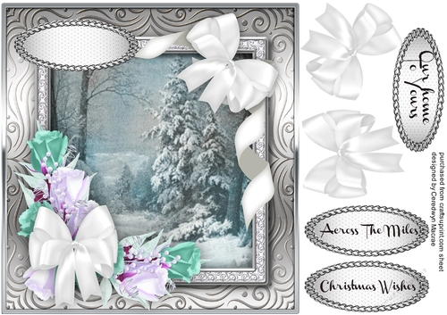Beautiful Snow Scene in Silver 
