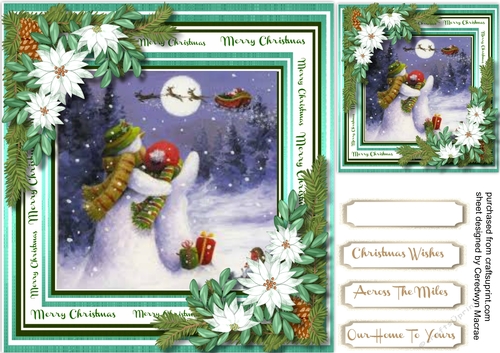 Presents for the Snowman  with Poinsettias 