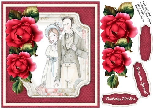 Beautiful Vintage Couple and Red Roses