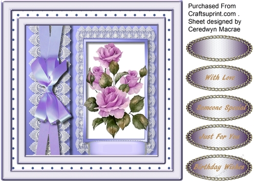 Beautiful Lilac Roses and Ribbon Bow