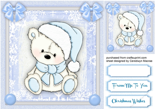 Christmas Bertie , Blue and White 