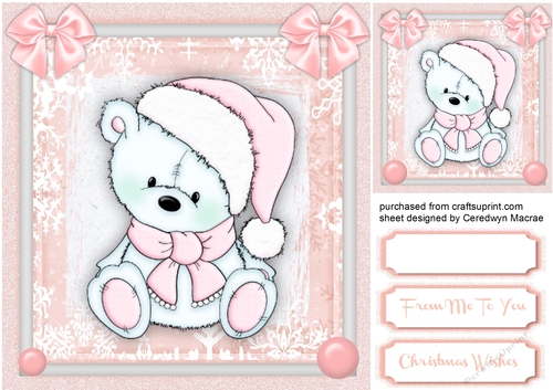 Christmas Bertie ,Pink and White 