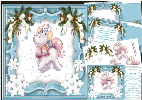 8x8 Mini Kit, The Happy Snow Unicorn 