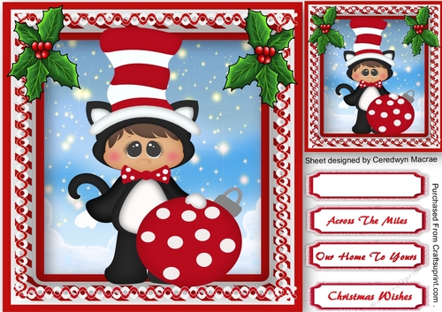 Cat in a Top Hat with a Bauble 3