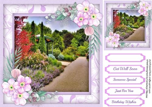 Beautiful Scene and Lilac Roses 