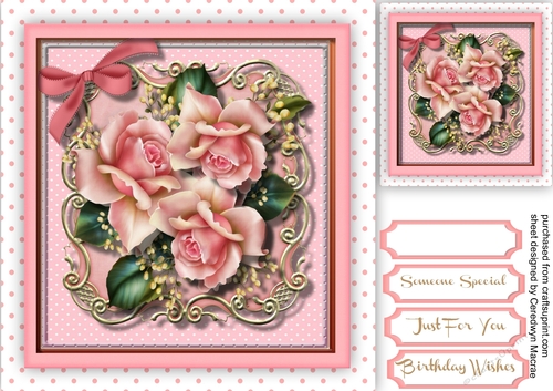 Beautiful Roses in a Ornate Frame 