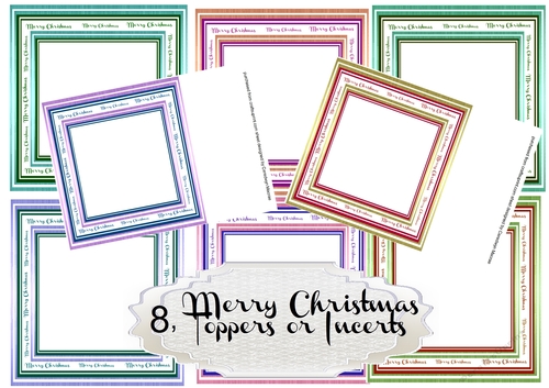 8 , Merry Christmas Toppers or Incerts 