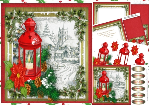 8x8 Min Kit,Beautiful Lantern and snow scene 