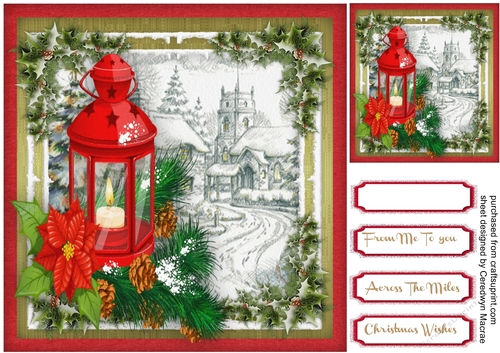 Beautiful Lantern and Snow Scene