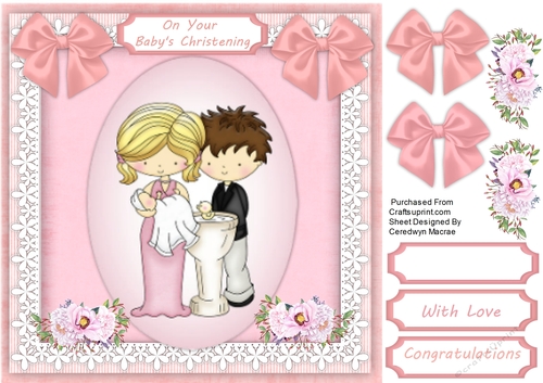 On your Babys Christning , Pink