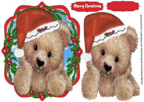 Fuzzy Bears Christmas Hat , Red