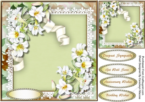 Beautiful Lillys on a Flower Frame  l