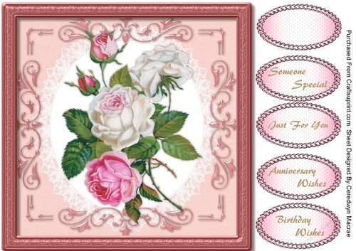 Pink Roses in a Pink Frame 