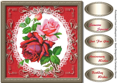 Beautiful Roses in a Silver Frame 