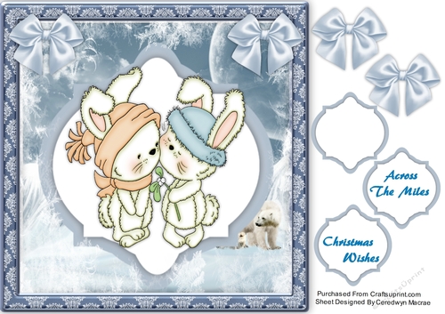 Bunnies Mistletoe Kiss  