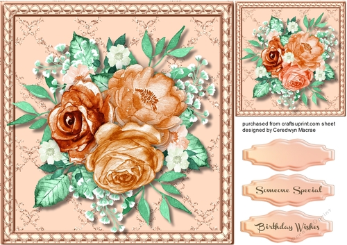Beautiful Burnt Orange Roses on a gold lattace mat