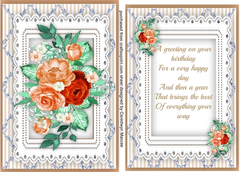 Beautiful Buff Roses with Birthday Vers Verse
