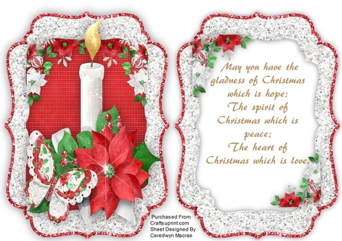Candle in a Shimmer mat with Verse