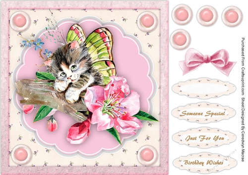 Beautiful Fairy Cat with Wings 