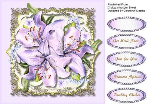 Beautiful Lilys in Ornate Frame 