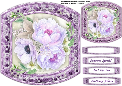 Beautiful Lilac roses in a Flower Frame 