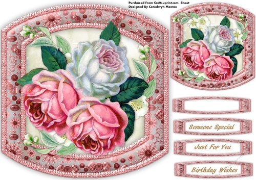 Beautiful Pink roses in a Flower Frame 