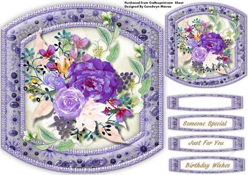 Beautiful Blue Roses in a Flower Frame 