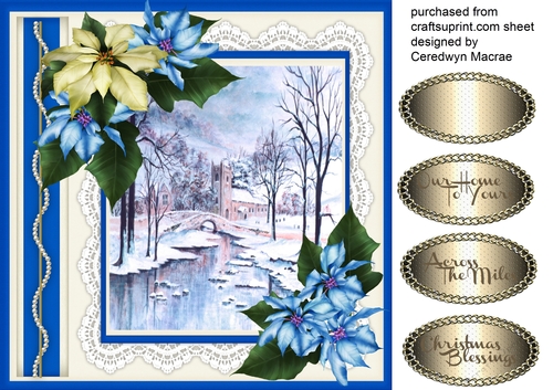 Church in the Snow With poinsettias