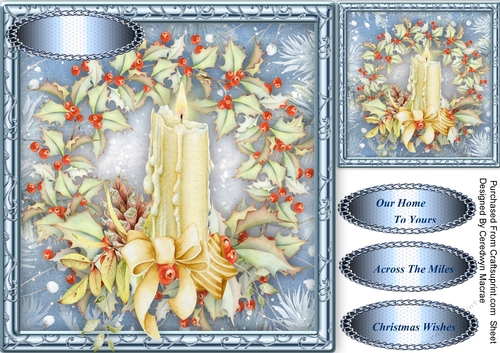 Beautiful Ring of Holly with Candle 