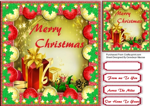 Merry Christmas Wishes, with Baubles 