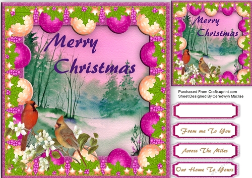Merry Christmas Wishes, with Cardinals 