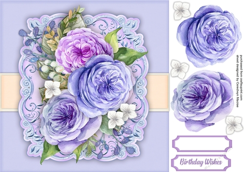 Beautiful Roses on a Soft Lilac Mat 