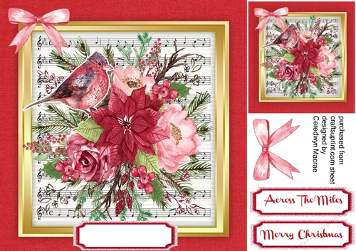 Christmas Roses and Poinsettias on sheet Music 