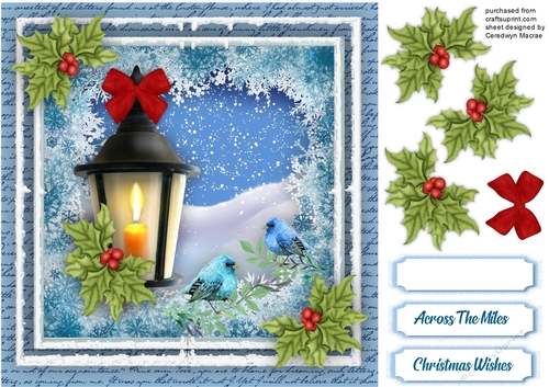 Beautiful Christmas Lantern and Holly 