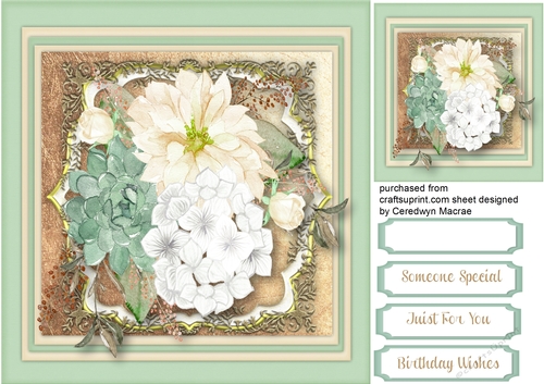 Beautiful Mixed Flowers on a Ornate Mat 
