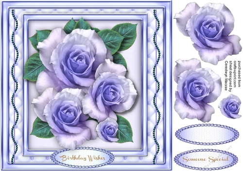 Beautiful Lilac Roses and Pearls 