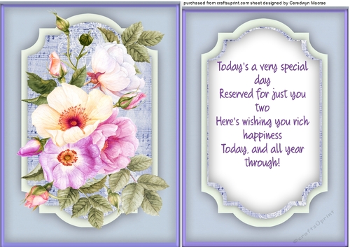 Beautiful Roses on Sheet Music with Anniversary Verse 3