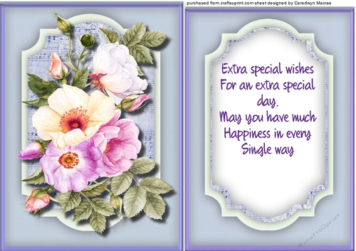 Beautiful Roses on Sheet Music with Birthday Verse 4