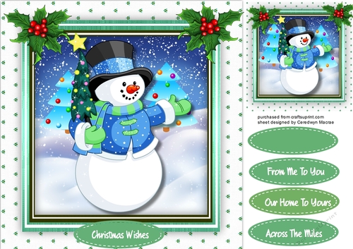 Snowman with his Christmas Tree 