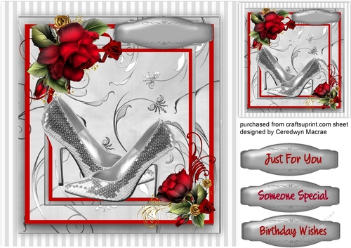 Beautiful Silver Shoes and Red Roses 