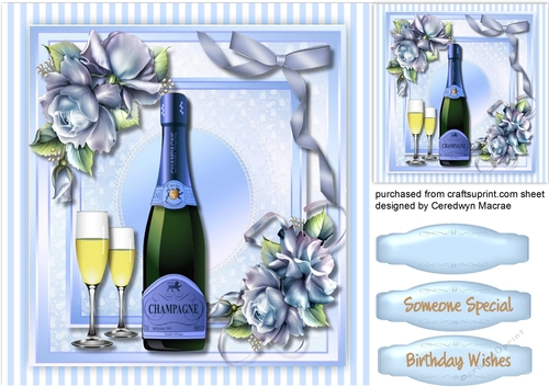 Champagne and Blue Roses 