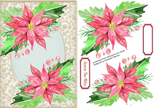 Poinsettias on a Gold Frame  